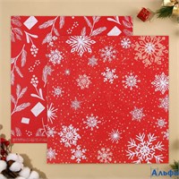 Бумага для скрапбукинга Снежинки 30.5×32 см 180 г/м² 9804181 РА-00022169