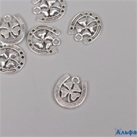 Декоративная подвеска Подкова с клевером 1.1×1.4 см 10473381 цена за 1 штуку РА-00022150