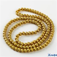 Бусины из стекла набор 140 шт. размер 1 шт. -  6 мм цвет жёлтое золото 10103748 РА-00022148