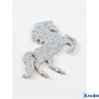 Декор на клеевой основе  Лошадка  серебряный цена за 1 шт. 10884955 РА-00022186