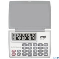Калькулятор карманный 8 разряд. серый UK-271H  Uniel РА-00013835