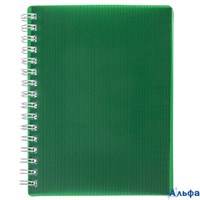 Книжка записная А6 80л клетка гребень пласт.обл VELVET Зеленая HATBER 80ЗК6грВ1_01607 РА-00022464