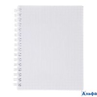 Книжка записная А6 80л клетка гребень пласт.обл VELVET Белая Хатбер 80ЗК6грВ1_01631 РА-00022306