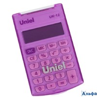 Калькулятор карманный 8 разряд. 1-е пит. пурпурный Uniel UK-12L РА-00022302