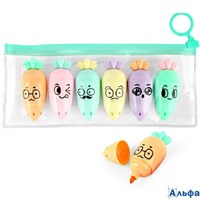 Текстовыделители набор 6цв Морковка zip-пакет DARVISH DV-12674 РА-00022278