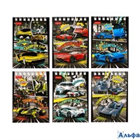 Блокнот А7 40л клетка гребень Авточемпион ассорти HATBER 40Б7В1гр РА-00022242