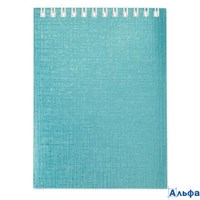 Блокнот А6 40л клетка гребень Бумвинил Metallic Мята HATBER 40Б6бвВ1гр РА-00022232
