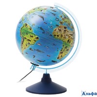 Глобус зоогеографический Глобен Классик Евро 25 см с подсветкой детский Ке012500270 РА-00022488