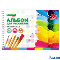 Альбом д/рис. А4 40л. гребень обложка картон Творчество 106684 BRAUBERG РА-00011332