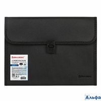 Папка для бумаг и документов с замком и 13 отделениями Brauberg HIT А4 пластик черная 229572 РА-00022497