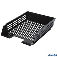 Лоток горизонтальный для бумаг Brauberg Basic А4 (360х270х75 мм) с пазами сетчатый черный 237011 РА-00022494