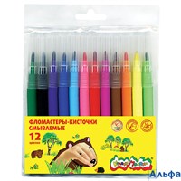 Фломастеры 12цв. кисточки блист.уп. 3+ ФККМ12 Каляка-Маляка РА-00010120