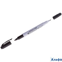 Маркер перманентный двухсторонний P-800W черный Crown РА000000779