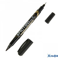 Маркер перм. 0,5-1мм двухстор.черн.Mate EU10420 412191 Deli 12/1728 РА-00006248