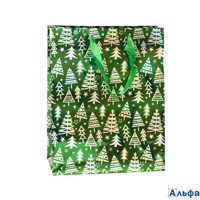 Пакет подарочный Зеленый. Елочки 180 х 230 Апрель РА-00022669
