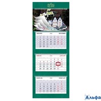 2026 Календарь 3-блочный (5 сменных постеров) 320х840мм Гребень Уютный сад HATBER 3Кв4гр РА-00022809