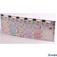 Стразы самоклеящиеся пластиковые Круги 6 дизайнов ассорти 7х8см MAZARI M-20449 РА-00022823