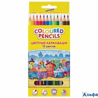 Карандаши цветные 12 цв. Домики 181836 Юнландия РА-00020577