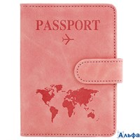 Обложка для паспорта и документов с защитой от считывания 9 карманов магнит экокожа розовая Brauberg РА-00021146