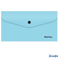 Папка конверт на кнопке С6 200мкм Instinct аквамарин 352643 Berlingo  EFb_06510 РА-00022874