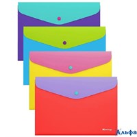 Папка конверт на кнопке А4 200мкм Raze с цветным клапаном 383560 Berlingo  EFb_A4155 РА-00022877