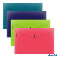 Папка конверт на кнопке А4 180мкм Soft Reef ассорти, непрозрачная, софт-тач 62956 ErichKrause РА-00022870