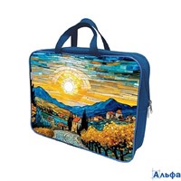 Папка текстиль А4 1отд. молния сверху Витражи ручки внутр.карман Lamark DC0023-01 РА-00023196