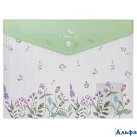 Папка с кнопкой пластик А5 1отд. пл.180мкм Natural flowers Хатбер AKk_33479 РА-00023195