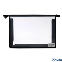 Папка для тетрадей пластик молния сверху А4 1отд. прозр. черная Пчелка ПМ-А4-02 РА-00023102