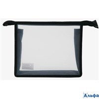 Папка для тетрадей пластик молния сверху А5 1отд. прозр. Черная Пчелка ПМ-А5-00 РА-00023105