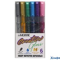 Маркеры акриловые в наборе 6цв металлик 1,5мм deVente 5044305 РА-00018285