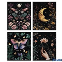 Тетрадь А5 48л клетка скрепка мелов.картон Волшебный лес soft touch ассорти Полином 25003 РА-00023122