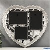 Фоторамка пластик на 3 фото 10х15 см 10х10 см Сердечность белая 40х37,5 см 1517832 РА-00012707