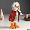 Фигура полистоун Гусь в пуховике с капюшоном со скрипкой 11,5х9х21 см 9491484 РА-00013545