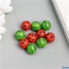 Бусины дерево для творчества Арбуз d=1,6 см набор 10 шт 9580880 9580880 - фото 130640