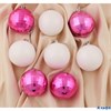 Набор шаров пластик d-6 см 8 шт Диско глянец розово-белый   4941953 РА-00008189