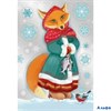 НГ Наклейка оформительская. Лиса,снежинки 0200785 Праздник РА000045865