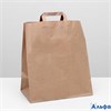 Пакет бумажный крафт без печати плоская ручка 32 х 20 х 37 см, 1307016 РА000045512