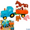 Конструктор пластиковый Синий трактор Со зверями 12 дет. большие кубики ГОРОД МАСТЕРОВ 10021-GK Симб РА-00012336