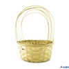 Корзина плетеная с ручкой бамбук светлый круг 26*26*38  см РА-00013037