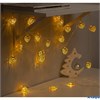 Гирлянда нить 4 м с насадками Сердце IP20 прозрачная нить 20 LED свечение тёплое белое 8 режимов 220 РА-00013098