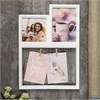 Фоторамка пластик на 4 фото 12х12 10х15 13х18 см С прищепками белая 40х28,5 см 4495382 РА-00013290