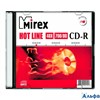 Диск CD-R 700mb/80min/48 Hotline slim case UL120050A8S Mirex РА000014115