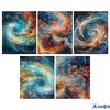 Тетрадь А5 96л линия скрепка мелов.картон Вихри цвета УФ-лак ассорти Асаdemy style 14155/5 РА-00021759