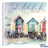 Скетчбук 195х195мм 20л гребень для акварели Морское побережье жест.подложка 200г/м2 deVENTE 2134300 РА-00022287