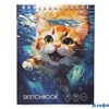 Скетчбук А6+ 40л гребень тв.обл. Довольный котик 100г/м2 Listoff ТС6405441 РА-00022297