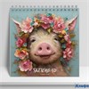 Скетчбук 195х195мм 40л гребень мягк.обл. Хрюша soft touch жест.подложка 120г/м2 Seventeen 15126 РА-00022288