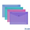 Папка конверт на кнопке А4 Glossy Vivid полупрозр.асс. 50314 Erich Krause РА000047063